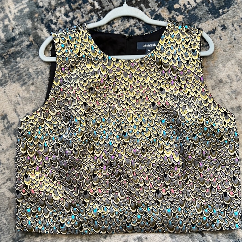 Iridescent sleeveless crop top